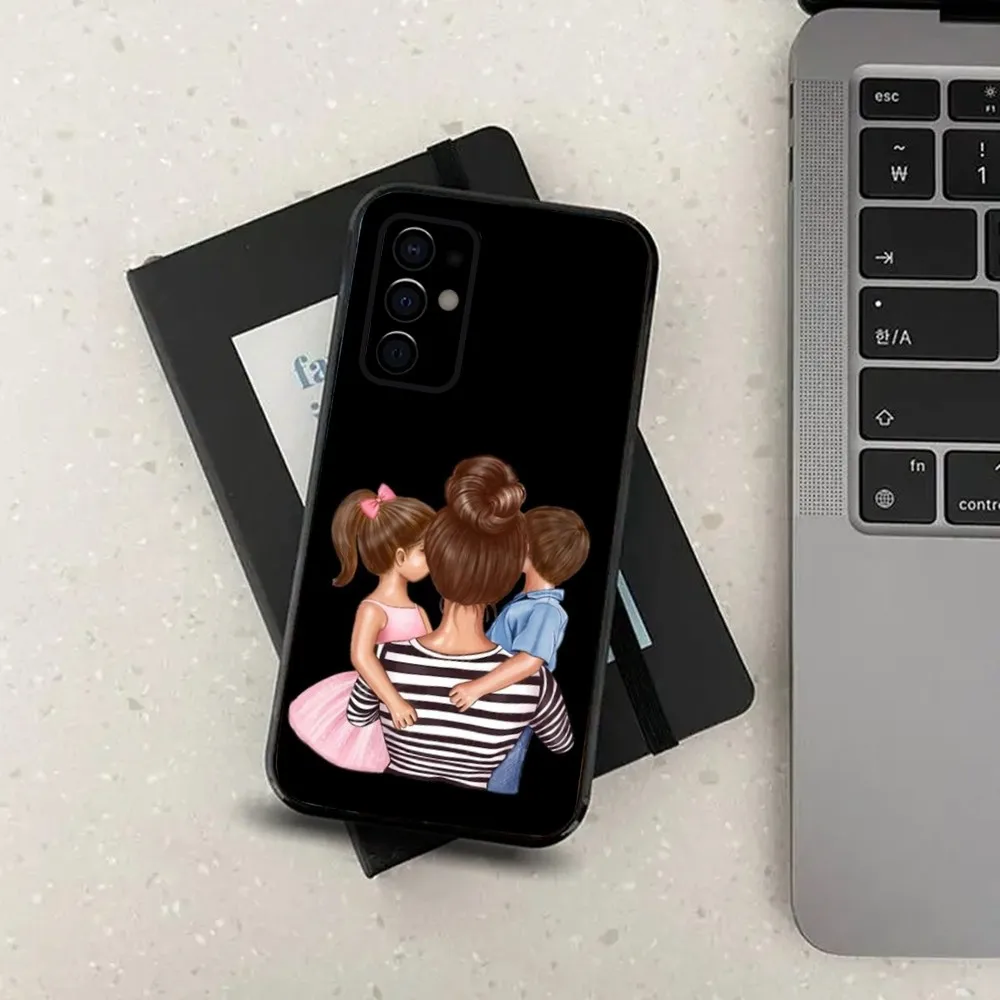 Beautiful Mother Daughter Son Phone Case For Samsung S24,S21,S22,S23,S30,Ultra,S20,Plus,Fe,Lite,Note,10,9,5G Black Soft Cover