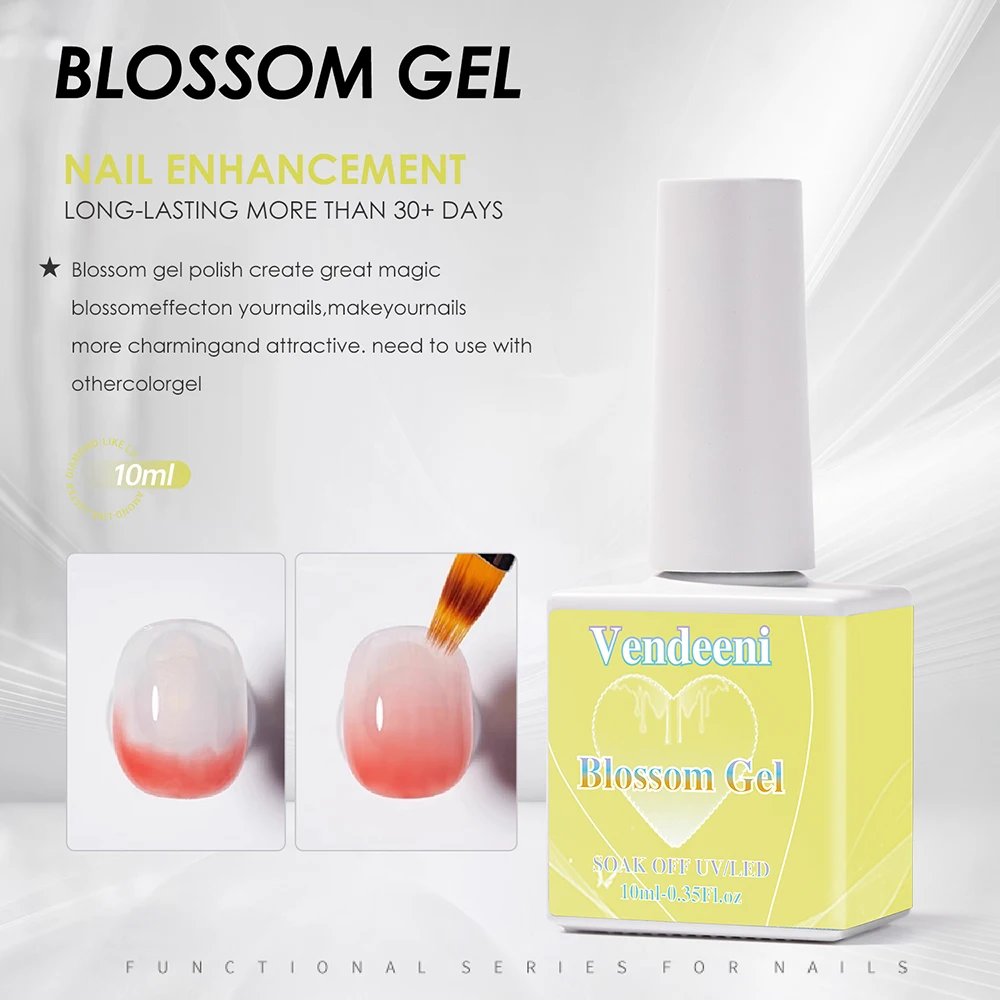 Vendeeni 6er-Set UV-Funktionsgel-Nagellack 8-in-1 Basislack Russisches Matt-Top-Coat Struktur-Gel Blüten-Gel Nagelspitzen-Gel – Detail 10