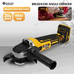 Electric Goddess 125mm Brushless Angle Grinder Cordless Grinding Woodworking Power Tool For Dewalt 20V Battery PIN
