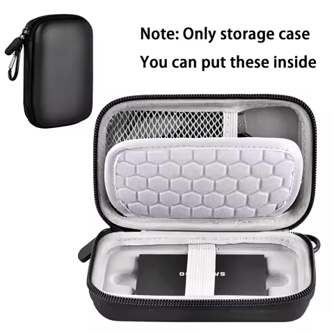 Universal USB 3.2 SSD Case, Shockproof Travel Storage Bag for Portable External Drive & Cables, Data Protection Organizer