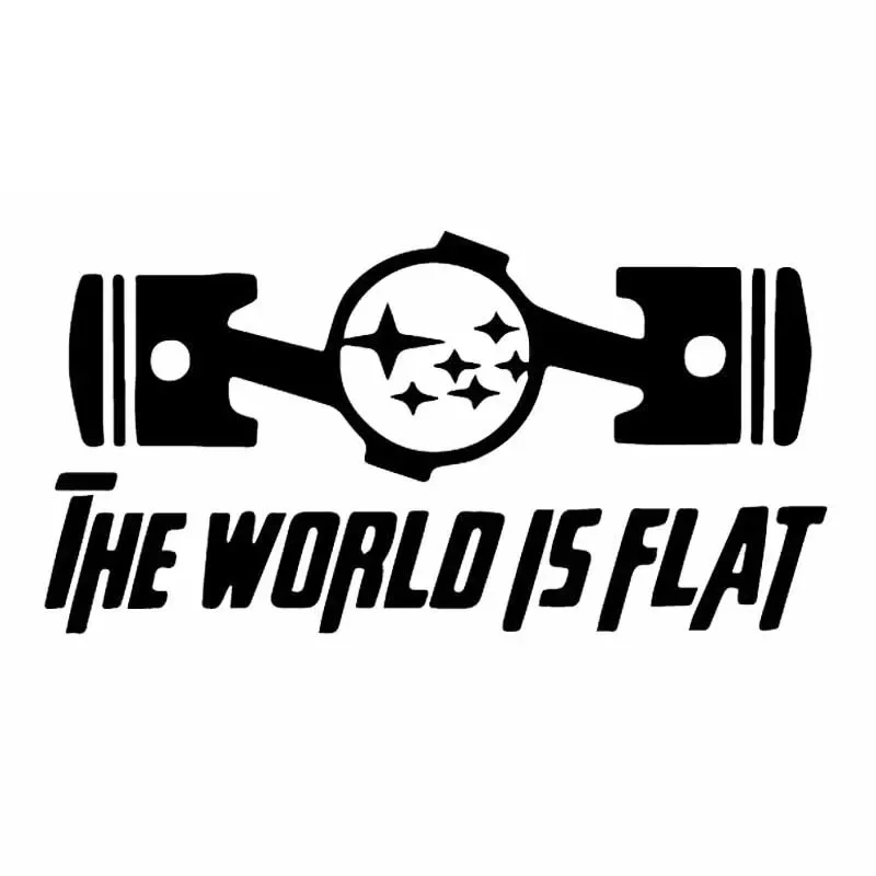 16CMX8CM THE WORLD IS FLAT CAR STICKER DECAL KK VINYL JDM CREATIVE CARTOON Black/Silver