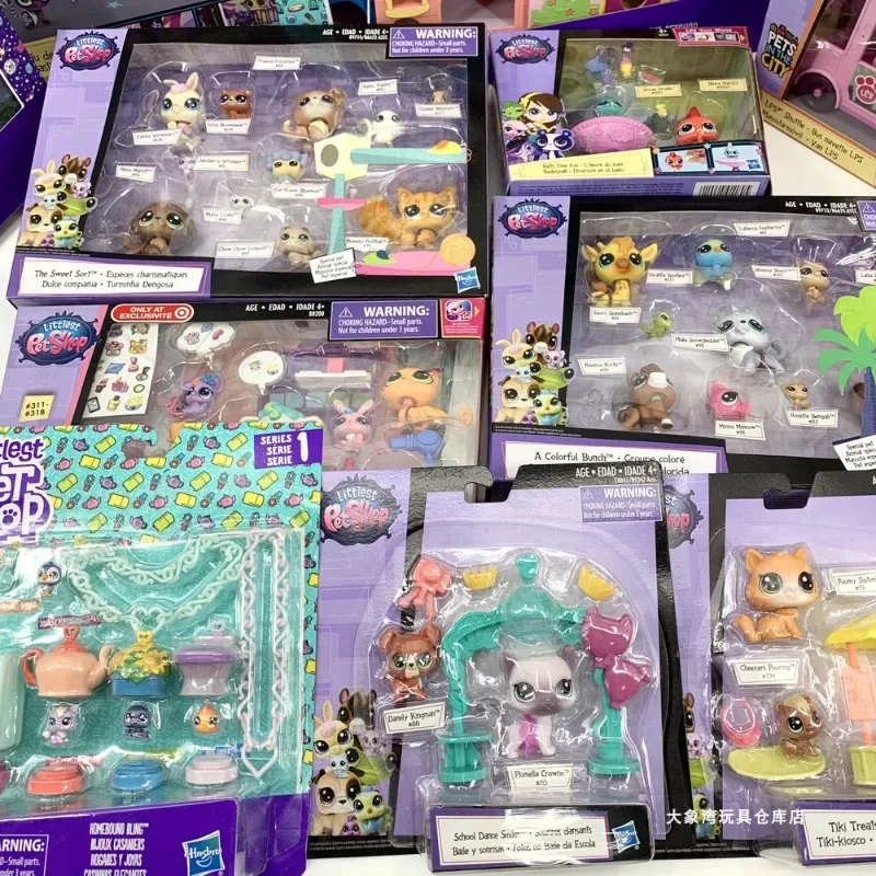 Hasbro Littlest Pet Shop Figure Mini Doll Cute Big Eyed Pet Scene Set Collection Present