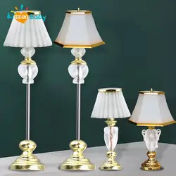 1:12 Dollhouse Retro European Style Mini LED Lamp Reading LED Table Light Lamp Wall Light Battery Powered Room Outdoor Decor Toy