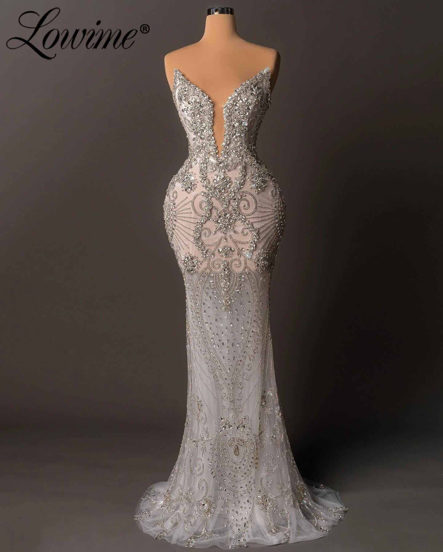 

Белые кристаллы Русалка Пром платья Индивидуальные вечерние роскошные вечерние платья для второго приема на день рождения и помолвку Robe De Soiree