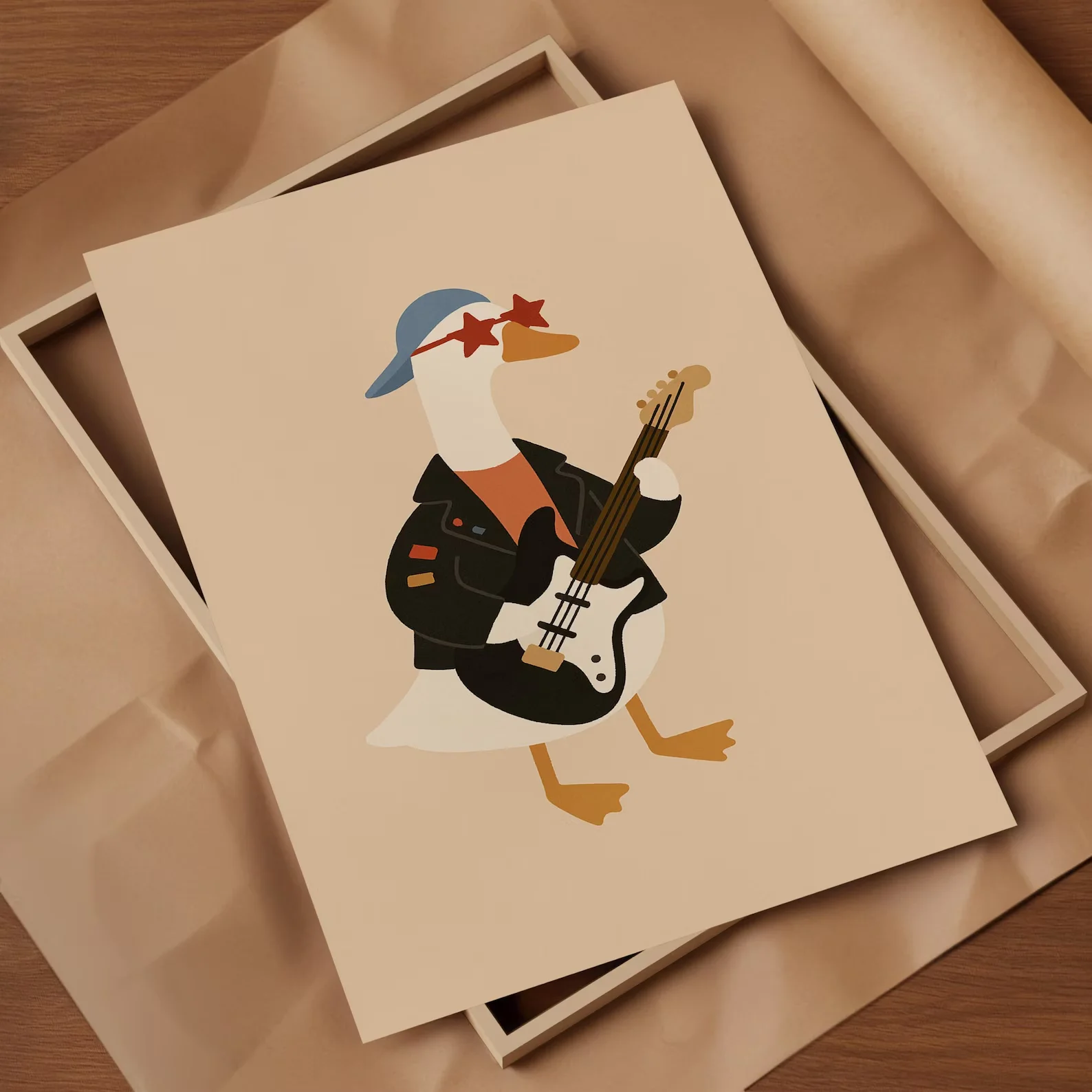 Canvas Wall Art Canvas Wall Picture Cool Rocker Duck Wall Art Baby Boy Nursery Decor Printable Funny Animal Guitar Poster Kids