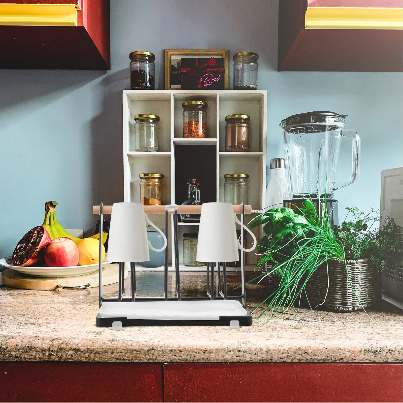 

Metal Coffee Mug Display Rack Heavy-Duty Carbon Steel Cup Holder for Kitchen Counter Shelf Cabinet Home Office Store Tea Cup