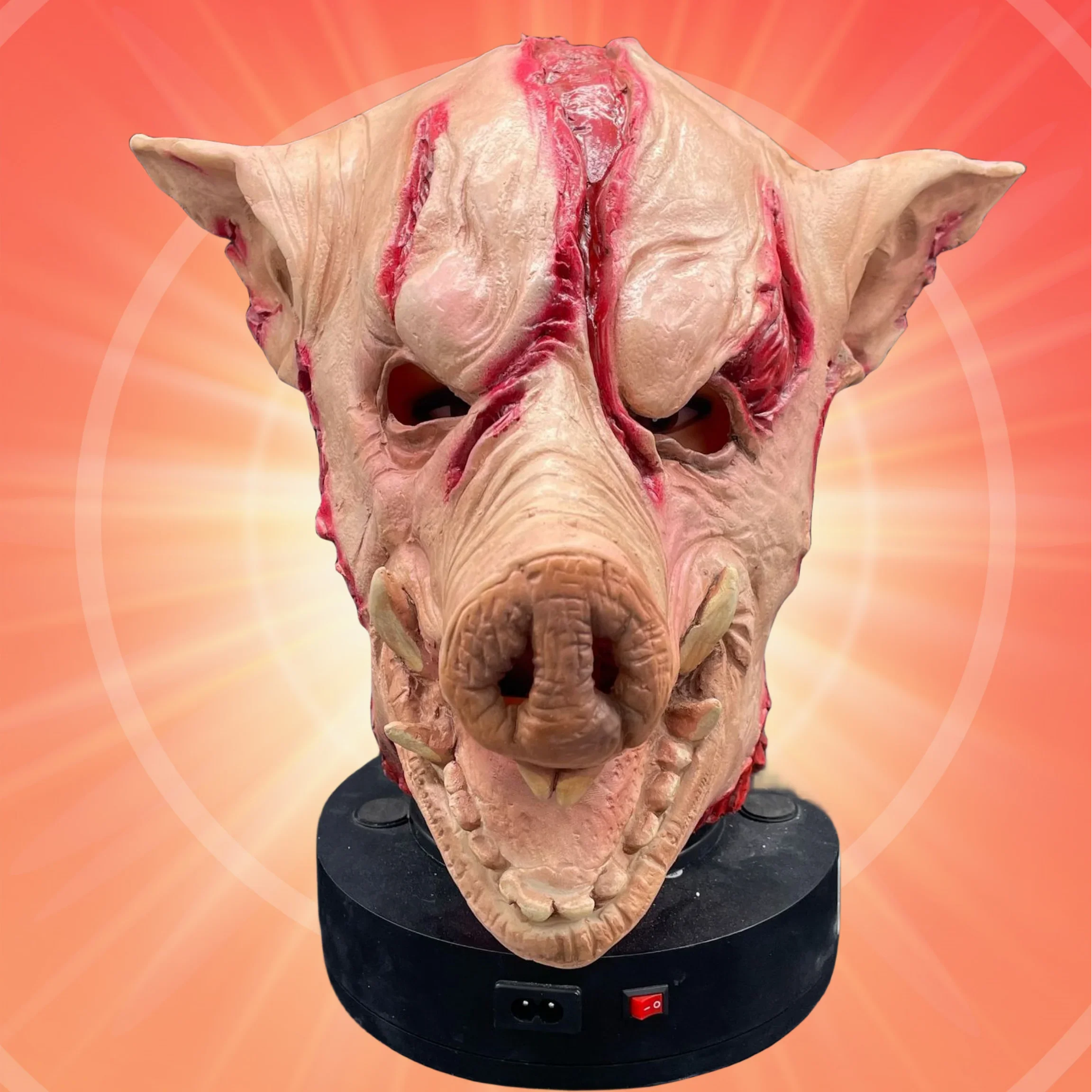 

1PC Scary Saw Pig Head Mask Horrible Bloody Animal Head Helmet Funny Latex Full Face Masks Halloween Cosplay Costume Party Props