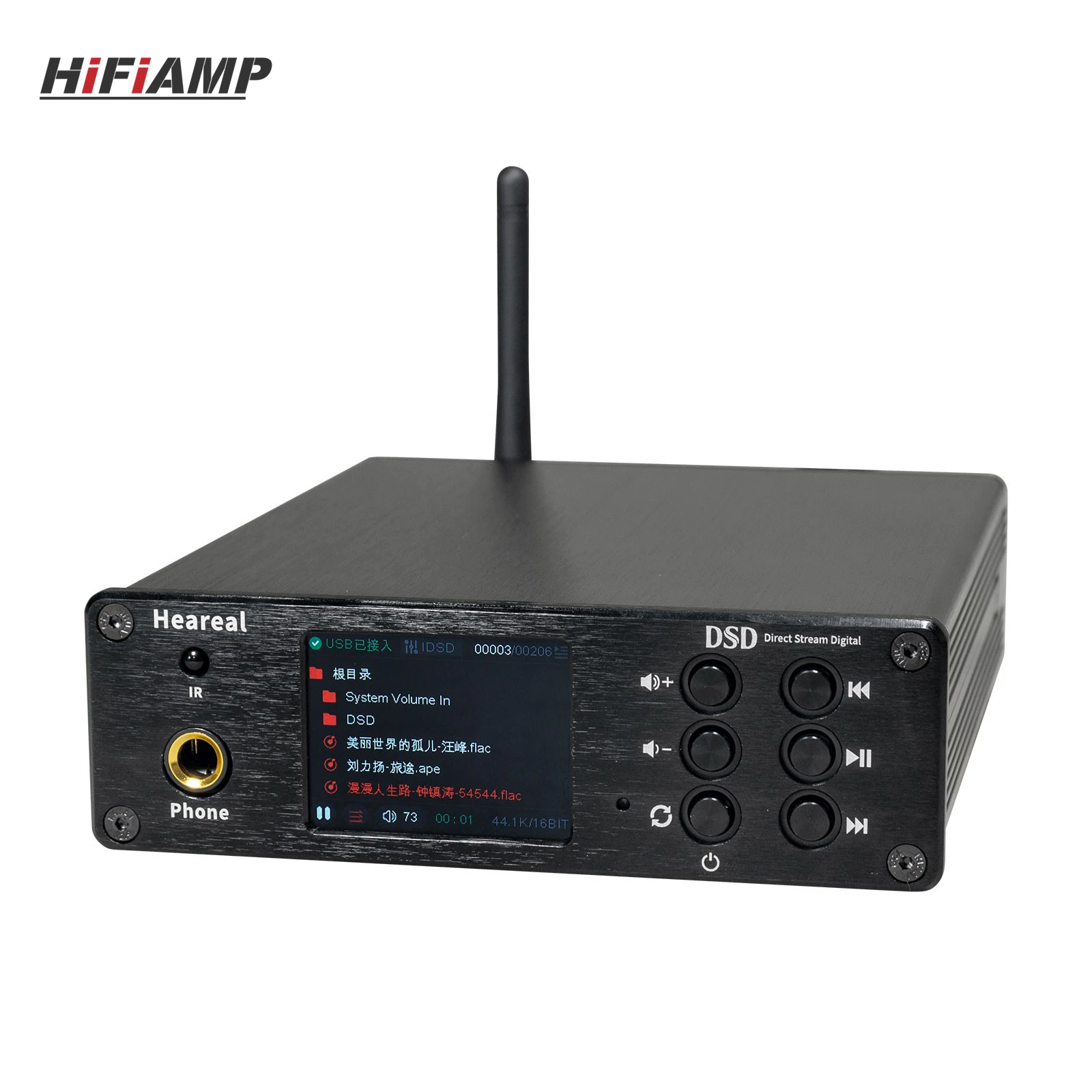 

Heareal J4 Bluetooth5.4 HiFi Audio Player DSD Digital Broadcasting 2x9038Q2M DAC Headphone Amplifier
