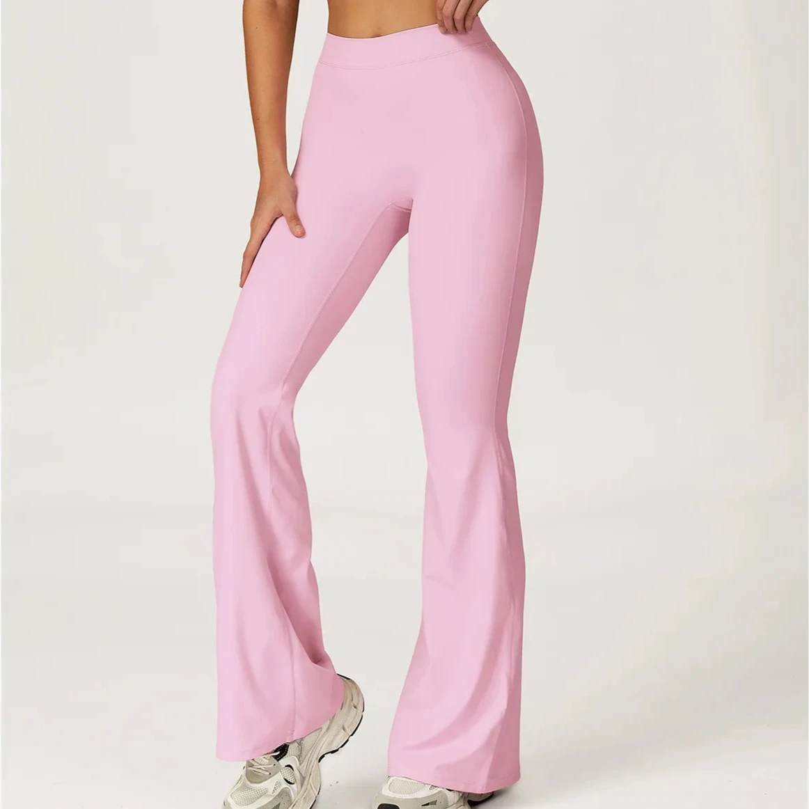 Mallas de Yoga de pierna acampanada para mujer, pantalones deportivos de cintura alta para gimnasio y Fitness, pantalones deportivos de pierna ancha para entrenamiento femenino, pantalones para correr y Fitness