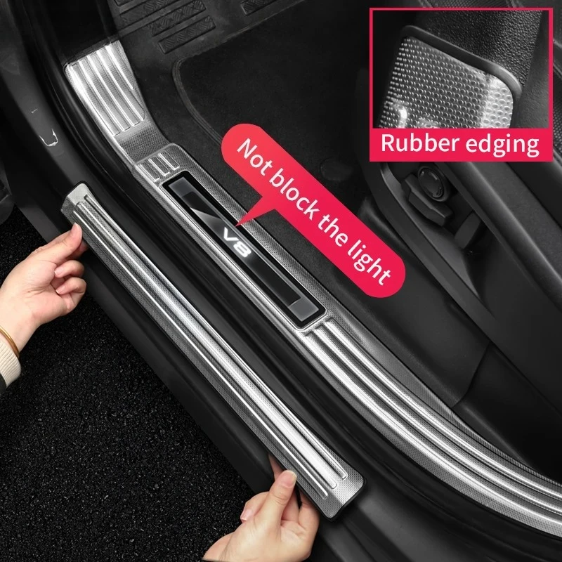 

20-25 For Land Rover Defender 110 130 threshold strips, foot pedals, welcome protection pedals Car Door Sill Protection Panel