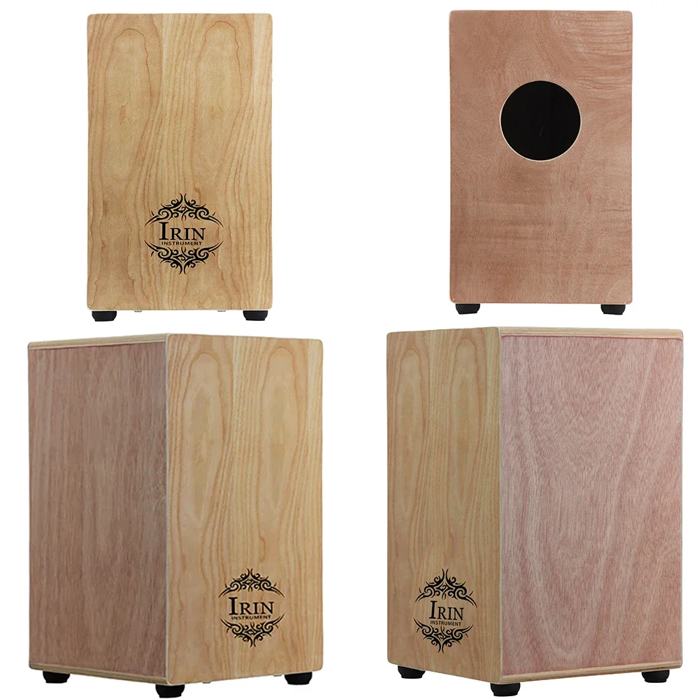 IRIN Traveling Cajon Box Portable Drum Flat Hand Drum Wooded Percussion Instrument with Strap Carry Bag