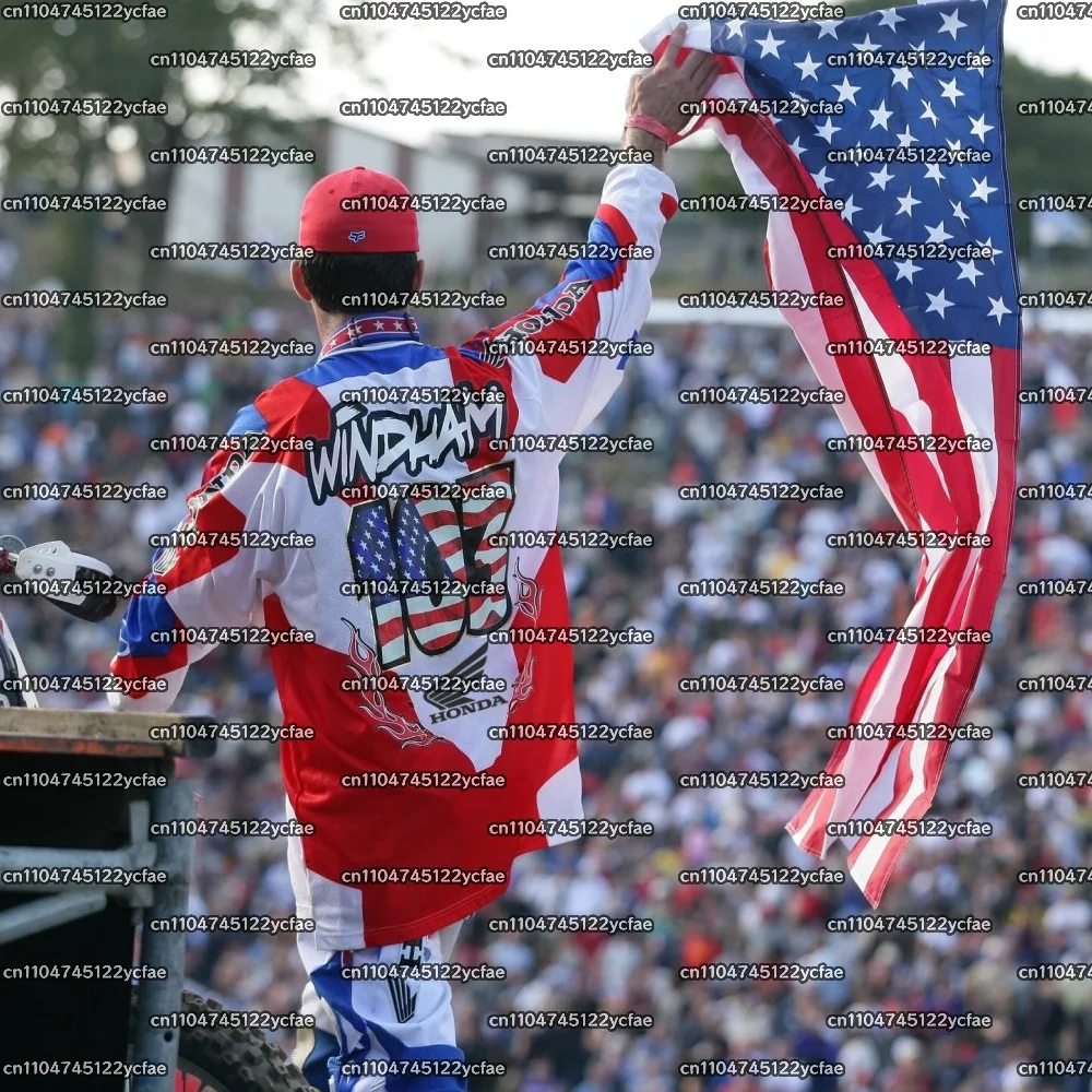 

2025Autum Motocross Replica #103 Windham Honda Hot Racing Team Reprint Jersey Loose Breathable 3D Printed Quick Dry long sleeve