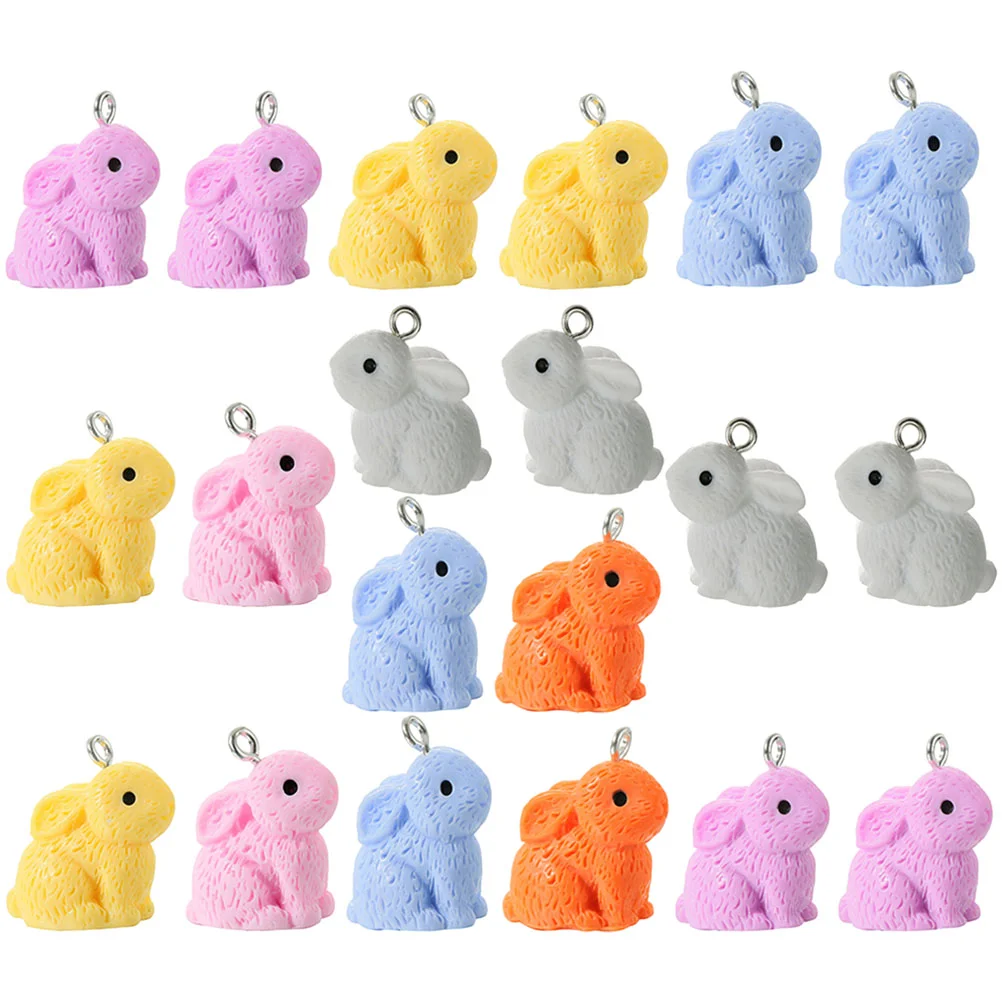 

20 Pcs Earrings Pendant Resin Light Jewelry Making Supplies Bracelets Kit Girls Accessories Bunny Charms