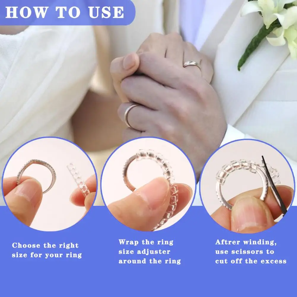 Comfortable Finger Size Adjuster Set of Ring Size Adjusters with Spacer Flexible Spiral Reducer Spring Cord Kit for Loose Finger
