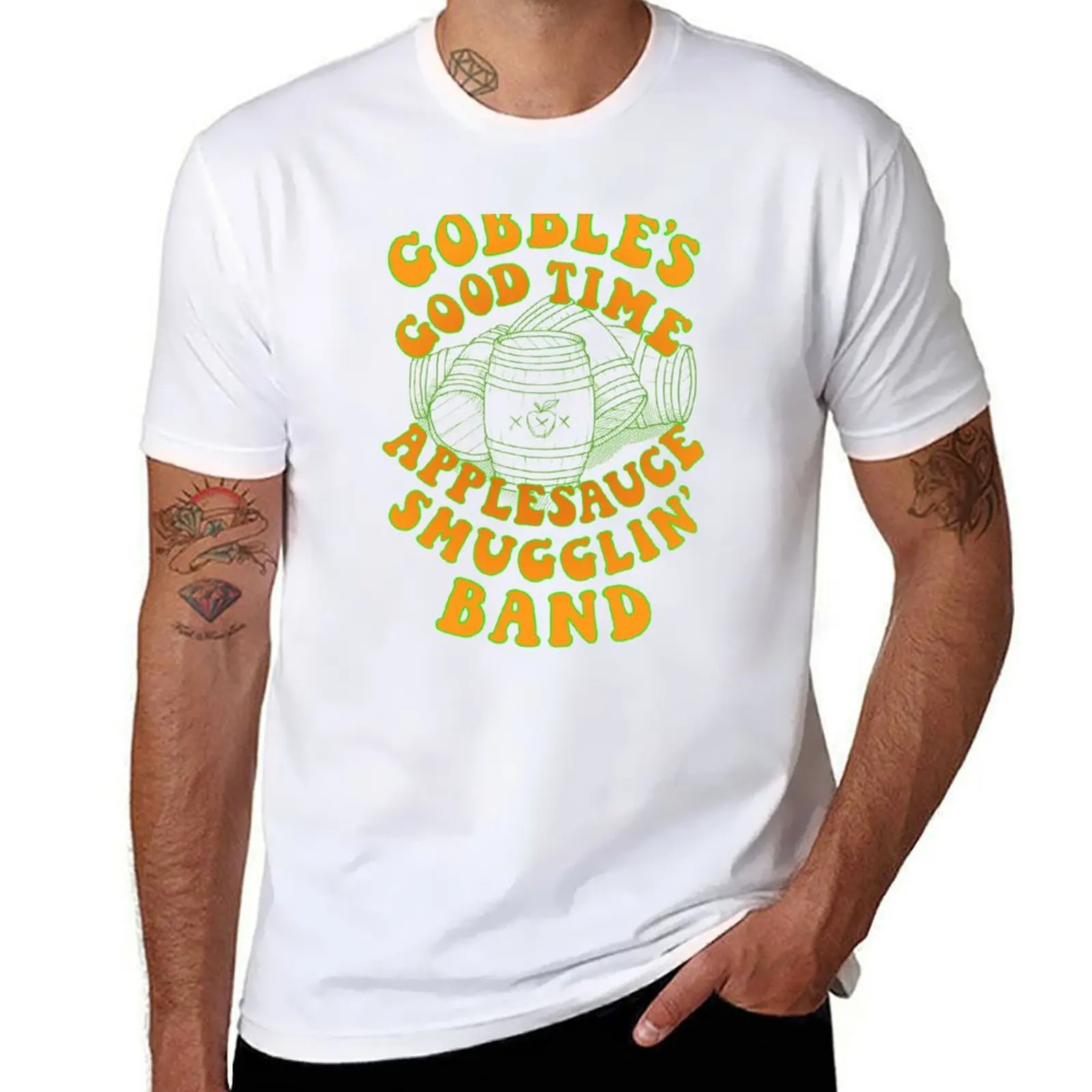 

Gobble's Good Time Applesauce Smugglin' Band T-Shirt t shirt custom print man t shirts cotton T-Shirt