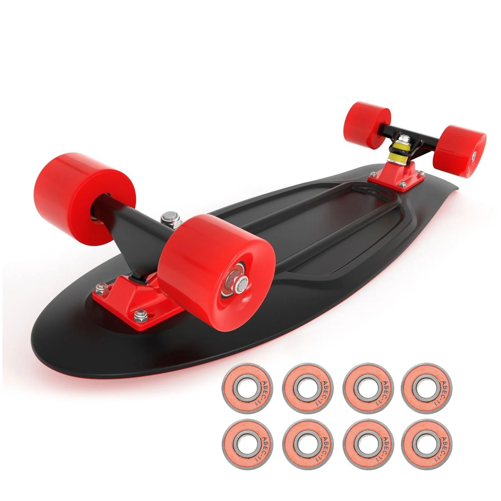 8 قطع من محامل لوح التزلج، مصممة بدقة منخفضة المقاومة، مثالية لملحقات التزلج البديلة للدراجات البخارية الطويلة