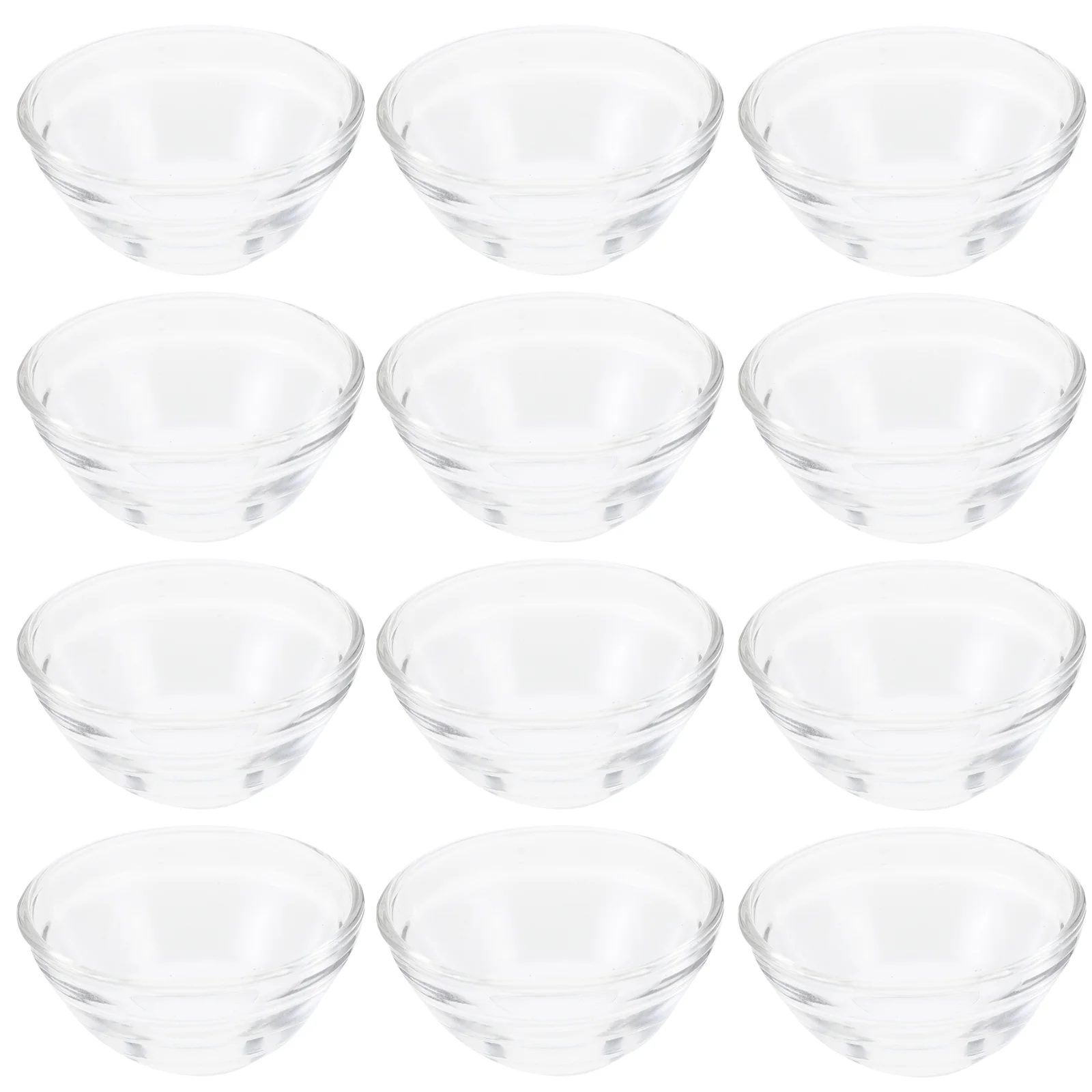 

12 Pcs Pudding Bowl Household Glass Storage Container Dessert Bowls Accessories Food Serving Child Sauce Containers