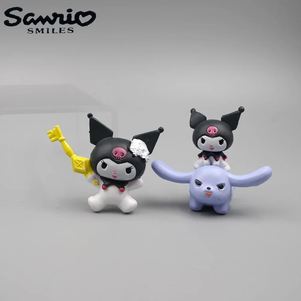 Kuromi 5Cm Figure Adventure Exploration Kawaii Sanrio Anime Doll Cake Room Decorative Decoration Christmas Toy Gifts Childrens