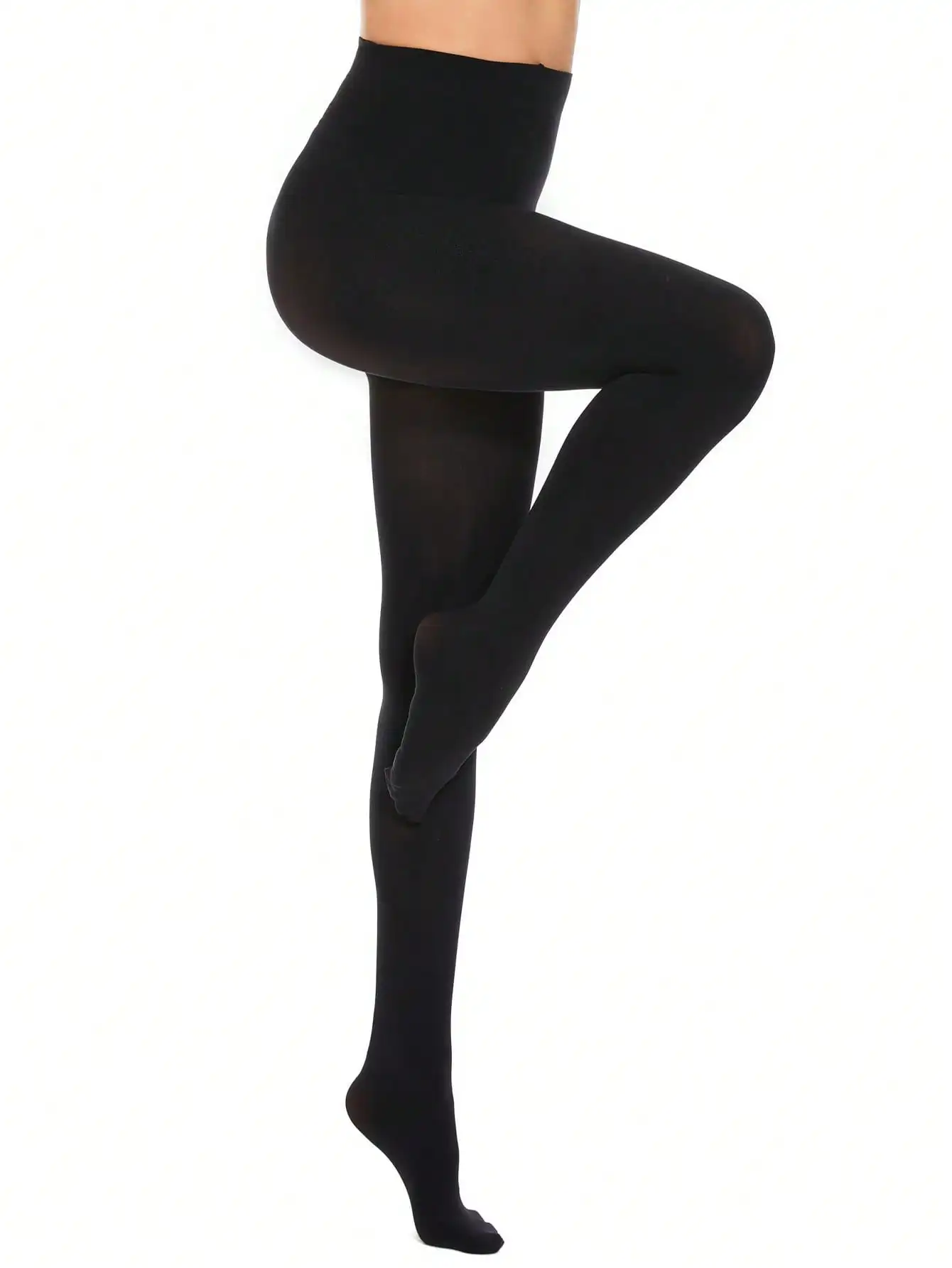 

Женские черные однотонные колготки с высокой талией, комфортные для повседневной носки