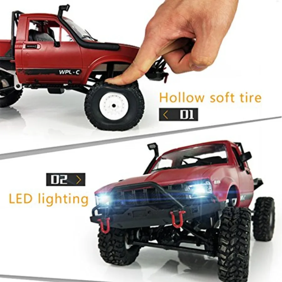 RC Camion telecomandato Rock Crawler fuoristrada Veicolo da corsa 1:16 2.4G 2CH 4WD Offroad RC Crawler Toy Climb Semi Truck