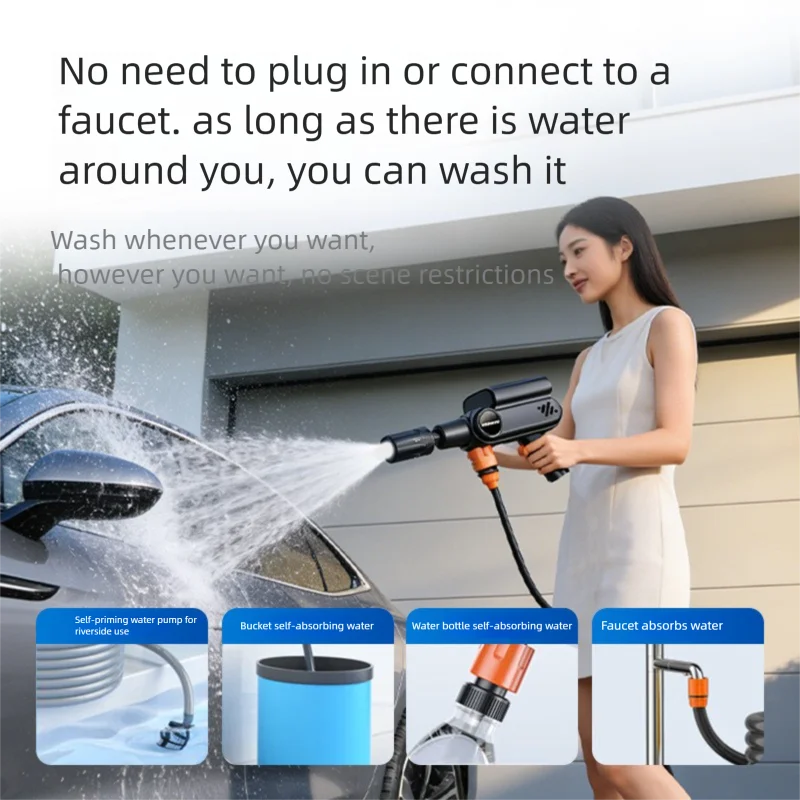 ZK Automotive Cleaning Washer Machine Foldable Brushless High Pressure Car Wash Gun Electric Garden Watering Washing Spray Gun view 6