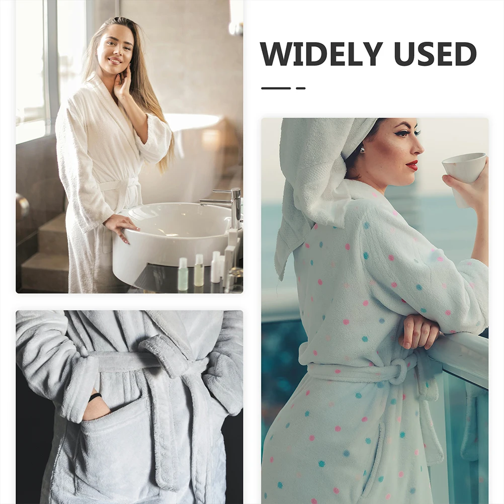 

2Pcs Soft Flannel Robe Belt Replacement Comfortable Bathrobe Tie Adjustable Waist Belt for Hotel Home Bathrobe Replacement