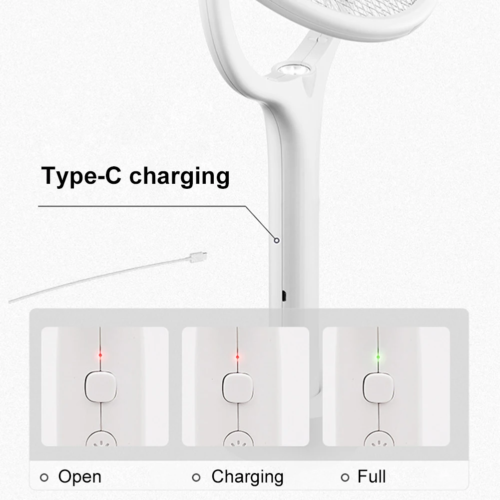 Szybkie ładowanie rakiety 5 w 1, zabij much, zabezpieczenie przed owadami, izolowana lampa zasilana bateryjnie, ABS, regulowana elektryczna packa na