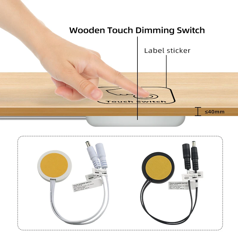 DC12V 24V Wood Panel LED Touch Sensor Dimmer Switch 5A 60W Hidden Surface Switch For LED Light Strip Touch Switch