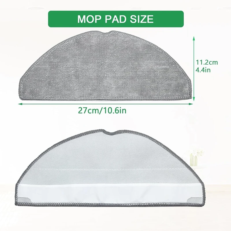 4-pak ściereczek do mopa część zamienna do odkurzacza robota Eufy L60, nakładka do mopa z mikrofibry zmywalne ściereczki do mopa akcesoria