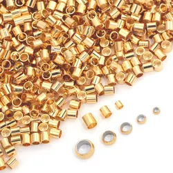 100/200pcs Stainless Steel Tube Crimp Beads Tiny Stopper Spacer Bead Cord End Caps for DIY Jewelry Craft Making Supplies