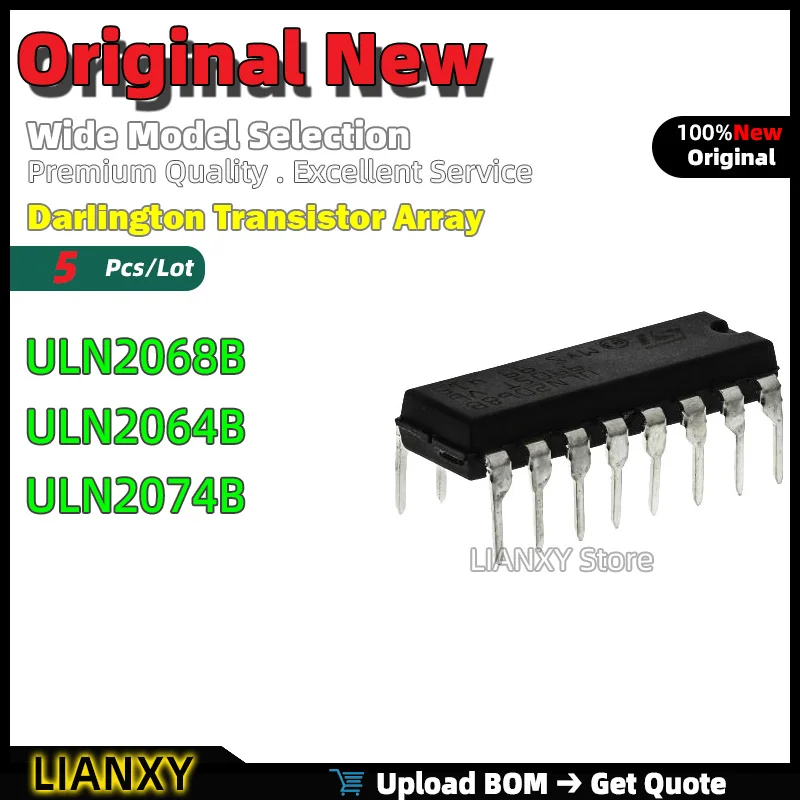 

5pcs DIP-16 ULN2068B ULN2064B ULN2074B Darlington Transistor Array New Original