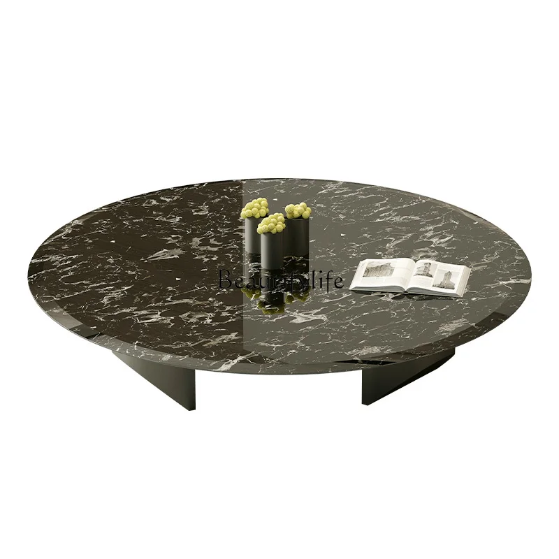 

*Pure natural luxury stone coffee table marble modern simple villa living room