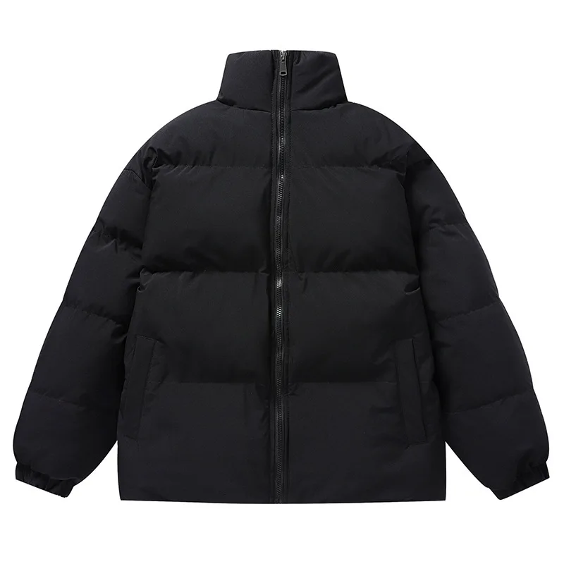 

Новая зимняя хлопковая куртка для мужчин и женщин, однотонная, утолщенная, в корейском стиле, свободное повседневное хлопковое пальто