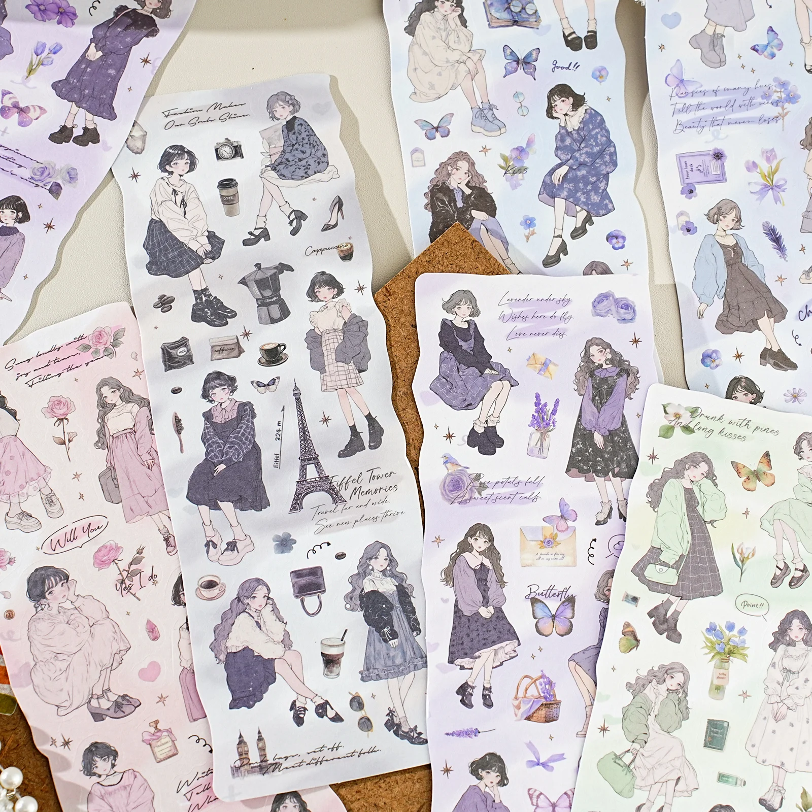 Etori Life Young Lovers Series Salt Girl Pattern Versatile Stickers DIY Laptop, Phone Case, Photo Album, Suitcase, Handmade Scrapbook, Student Stationery, Children's Stickers, Girl Stickers, Kids Stickers