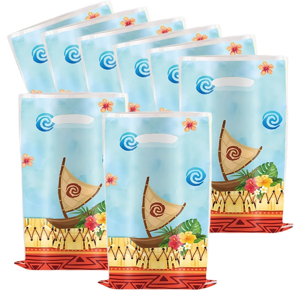 Подарочные пакеты для вечеринки Moana, 10/20/30 шт., пластиковые пакеты для конфет, подарки для детей, украшения для дня рождения, детского душа