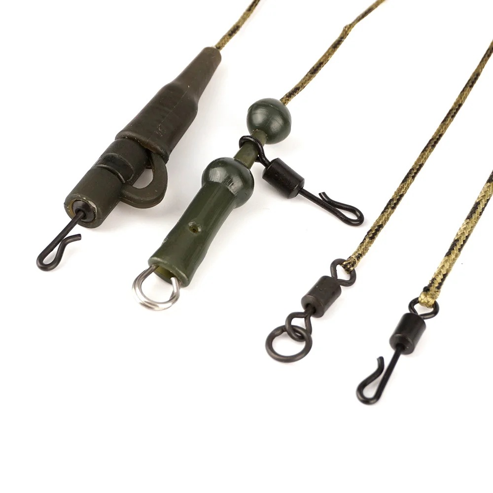 Hirisi 3 قطعة 45lb مضفر الرصاص الأساسية خط PreTied هليكوبتر Chod الشعر تلاعب الرصاص كليب قطب موصل الكارب الصيد محطة معالجة #3