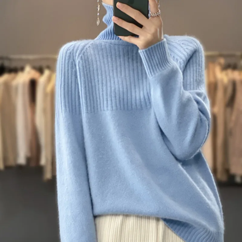 Frauen Pullover Rollkragen Trend Pullover 2022 Neue Mode Top Herbst und Winter Koreanische Pullover frauen Pullover Strickwaren