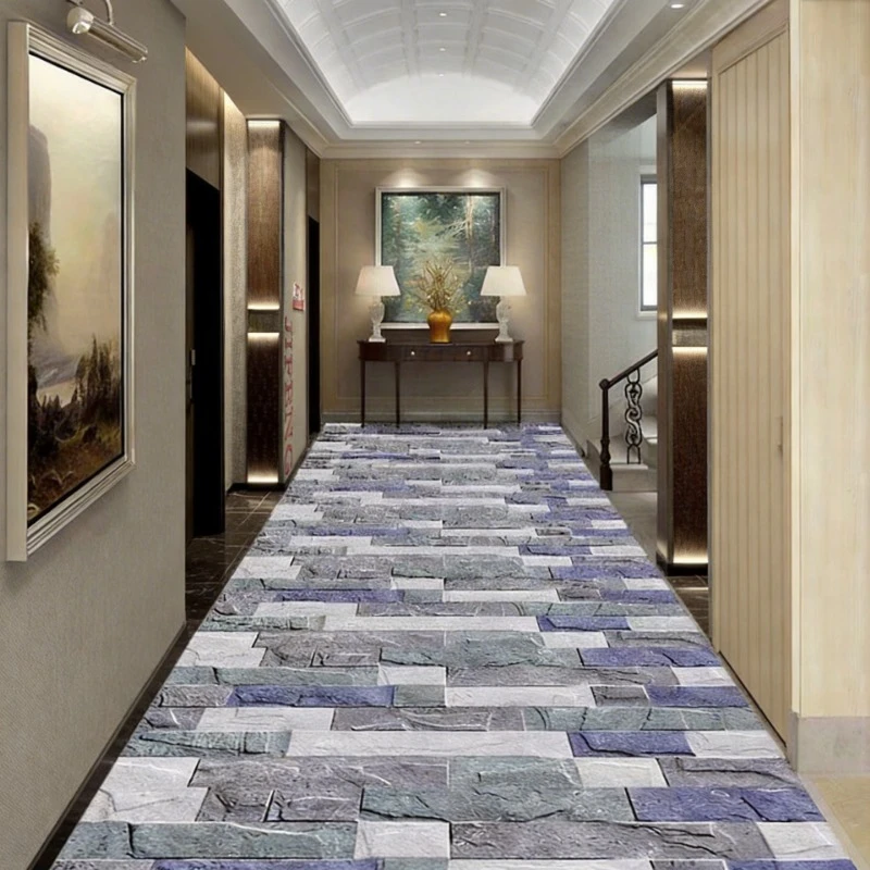 

Luxury Black Golden Long Corridor Carpet Hall Runner Decor Non-slip Washable Stairway Rugs European Aisle Floor Mat Customizable
