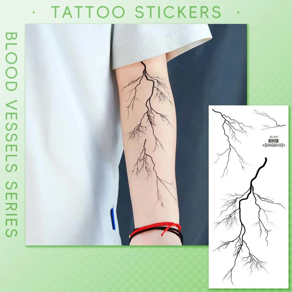 1 st Vasculaire Tattoo Sticker Tijdelijke Tattoo Stickers Voor Hand Arm Terug Wegwerp Lichaam Stickers Wilde Gras Bladeren Fake Tat Y0F3