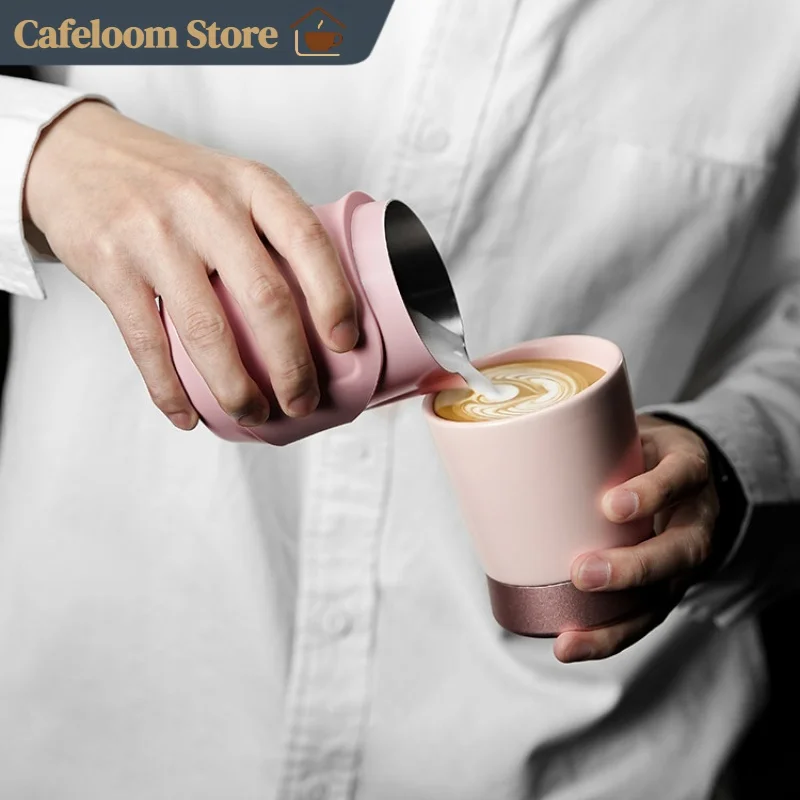 Mhw-3bomber Gt Handleless Espresso Pitcher Stainless Steel Milk Frothing Cup With Marking Scale 400ml Coffee Latte Art Pitcher