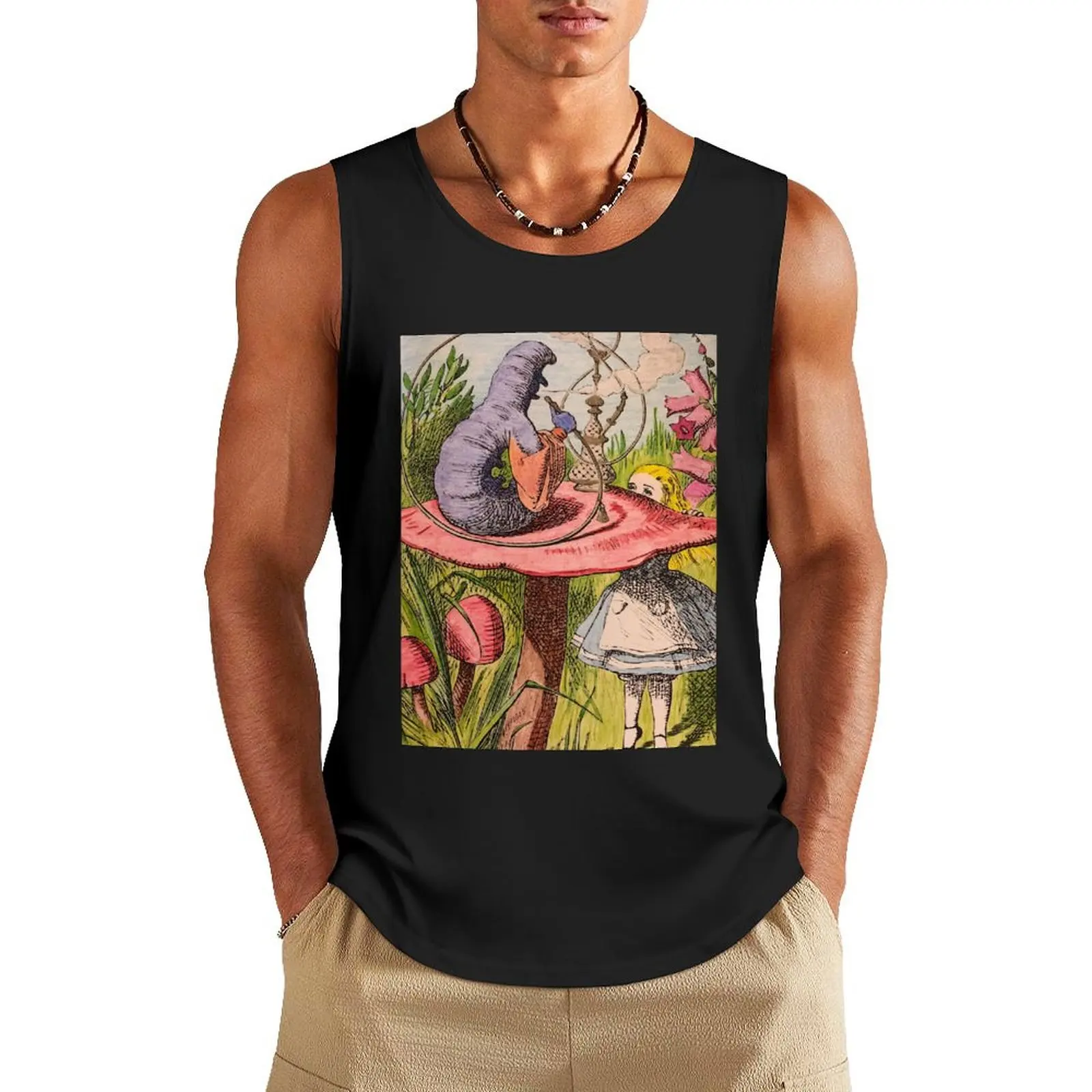 

Alice and Absolem Wonderland Tank Top T-shirts men Men's summer clothes 2025 gym for men Body man