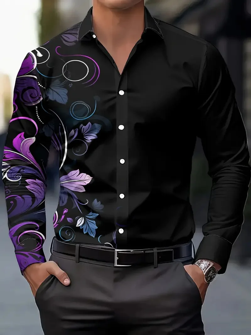 

Men's 3D Notes Printed Pattern Shirt Long Sleeve Shirt Folding Clothing Casual Comfortable Outdoor, Fashion Designer