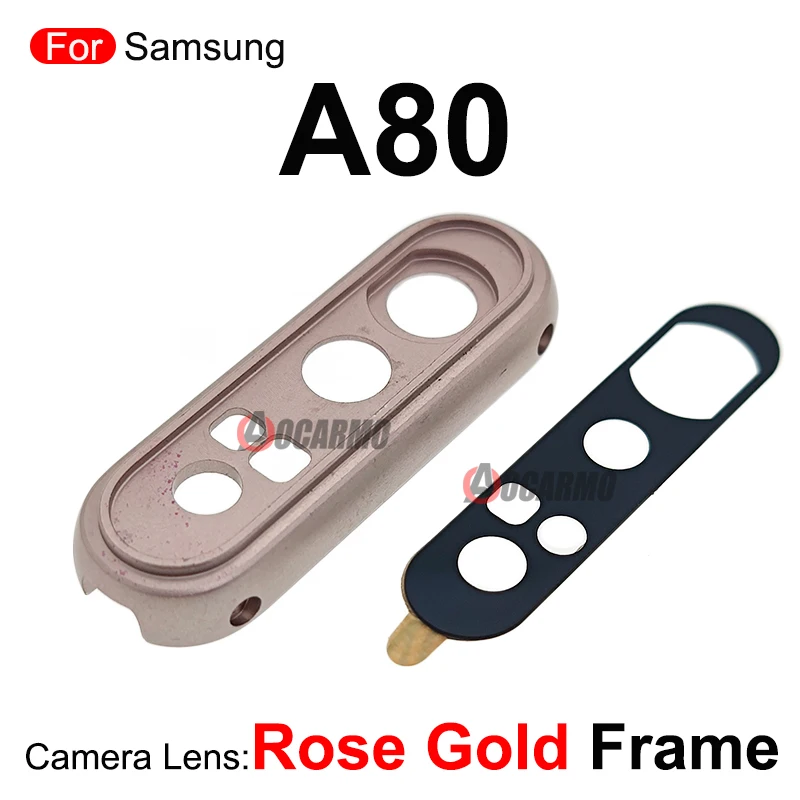 Black Gold Silver Rear Back Camera Lens With Frame For Samsung Galaxy A80 A805F Replacement Parts