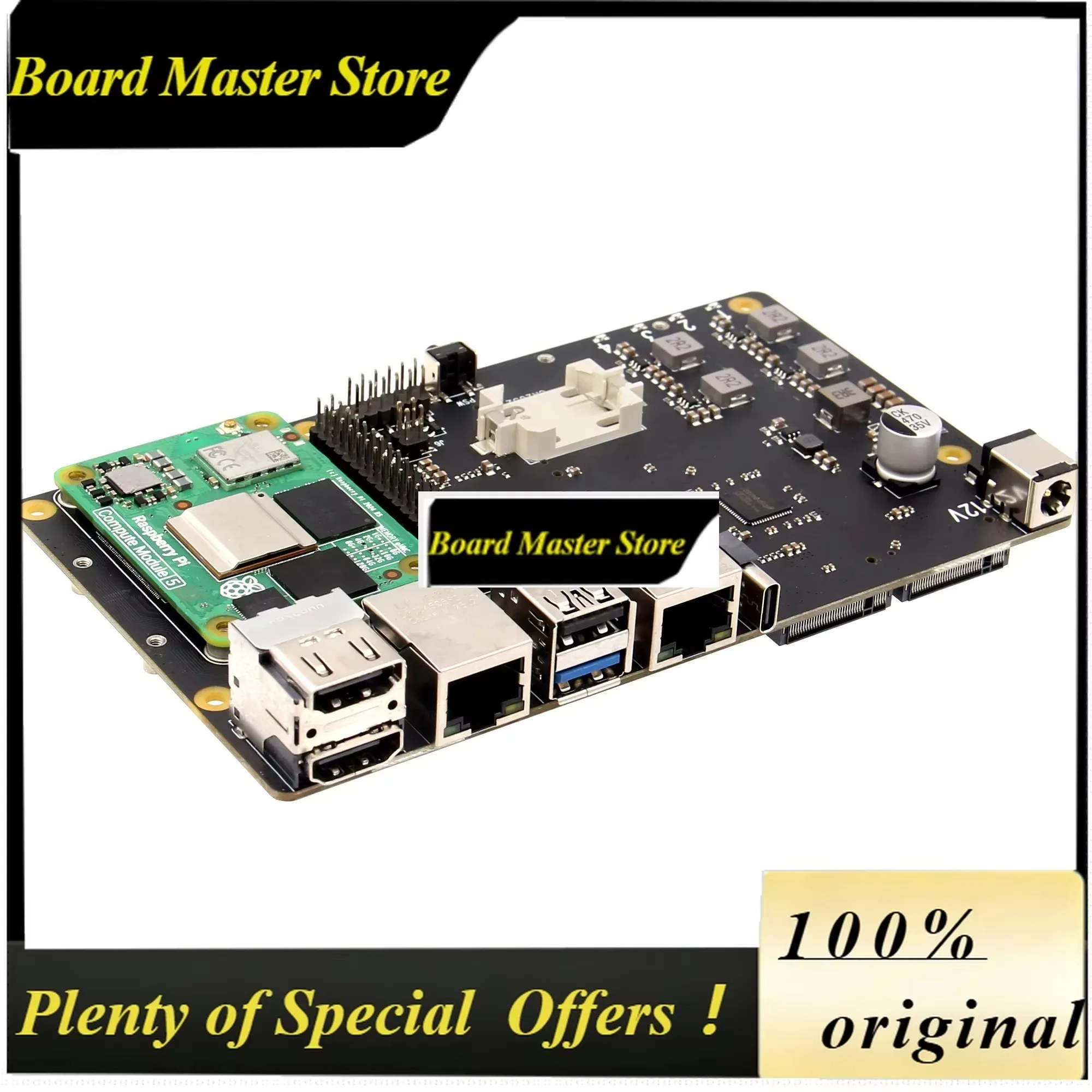 BoMaSGeekbord X1502 V1.0 Io Board For Raspberry Pi Cm5 With Four M.2 Nvme Ssds And 1gbe+2.5gbe Ethernet Ports