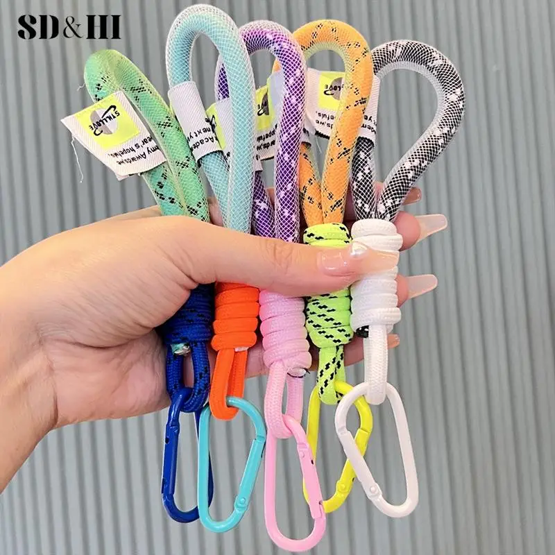 Lanyard Fluorescent Color Phone Strap Mesh Landyard for Bags Braided Strips Keycord Hanging Trousers Accessories Keychain