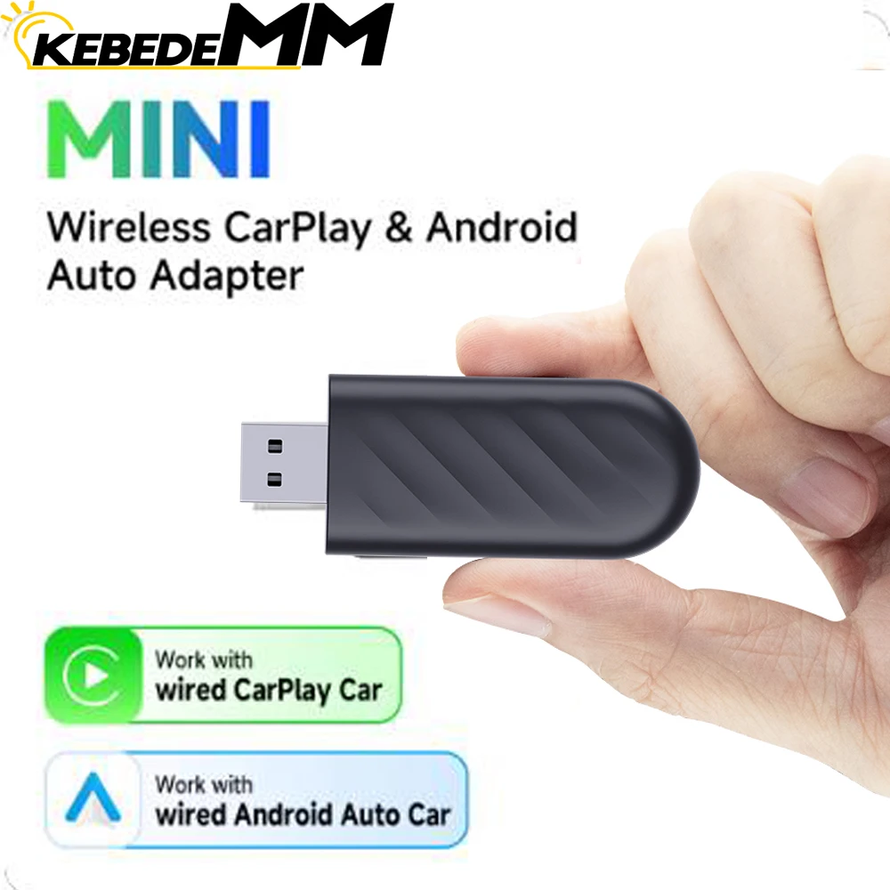 2024 New Mini  CarPlay Wireless Adapter Car Play Dongle BT5.0 WiFi Fast Connect Plug and Play for Apple OEM Wired CarPlay Car