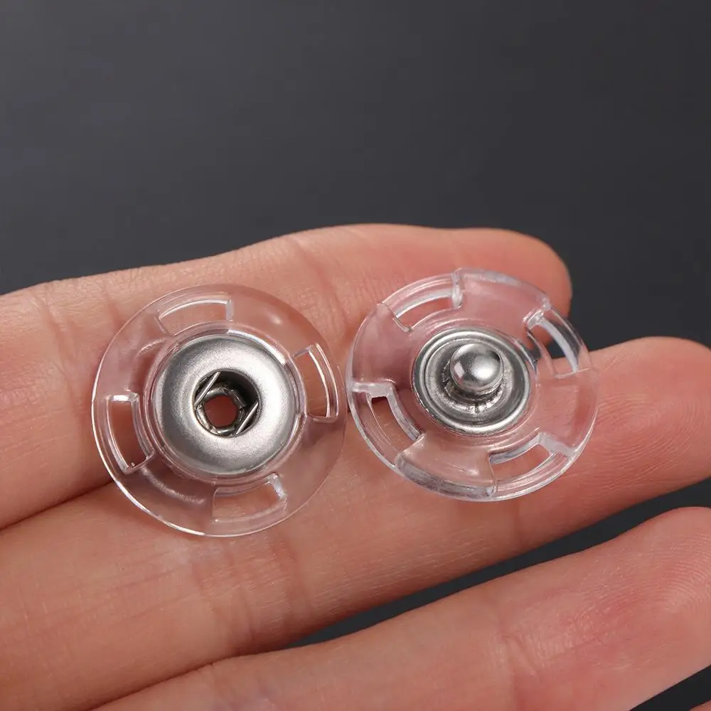 10 pcs Round Invisible Snap Button Delicate Clasp Fastener Transparent Snap Button Concealed Plastic Tailor