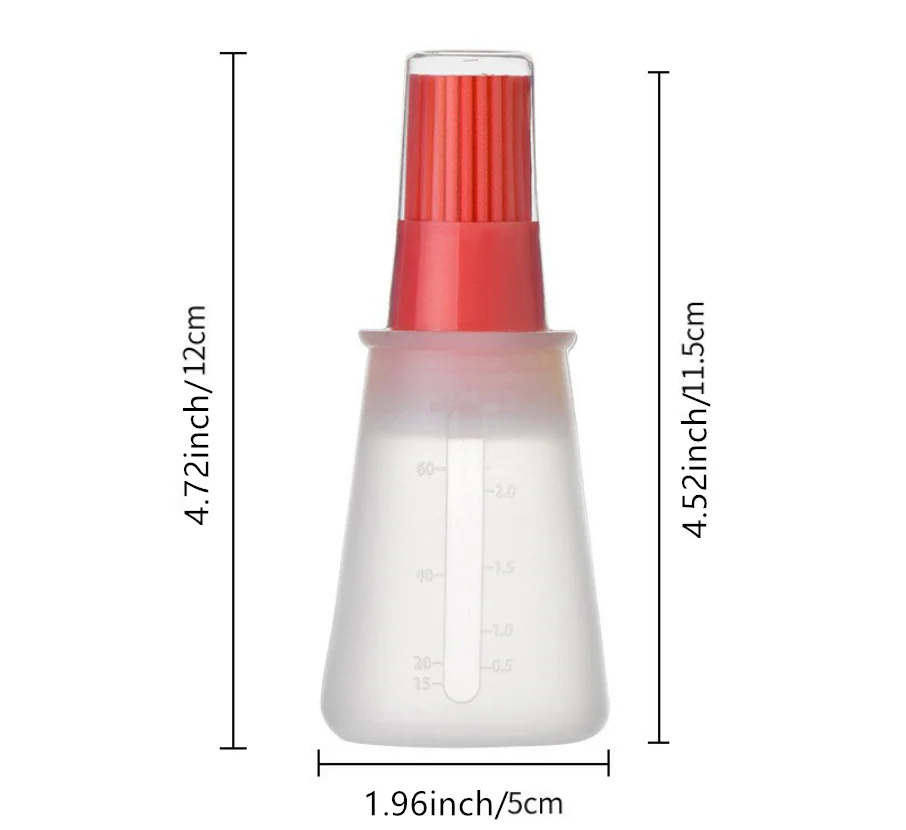 2pcs Covered Squeeze Silicone Oil Brush - 2.034 Liters. Outdoor Barbecue Dipping Sauce Brush, Baking-Specific Oil Brush