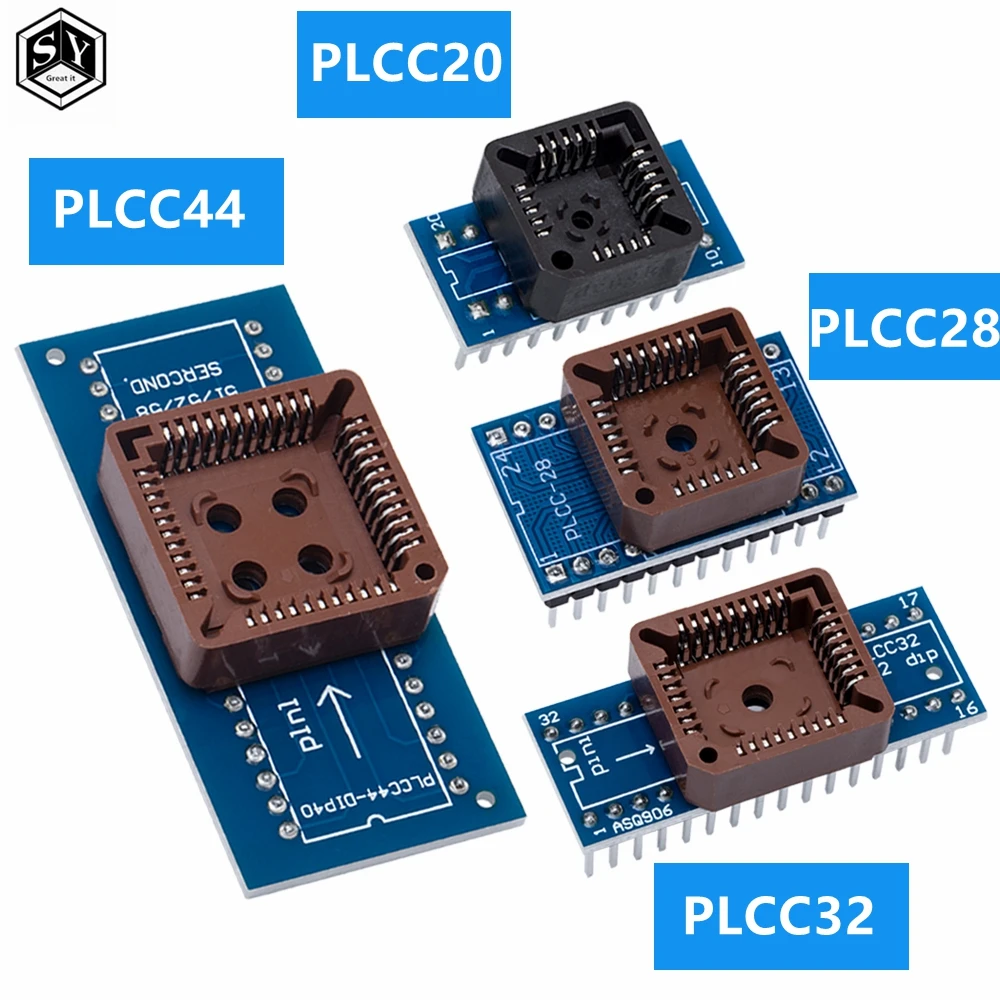 ユニバーサルUSBプログラマーアダプター,テスターソケット,plcc20,plcc28,plcc32,plcc44からdip 20,28,32,44,usb,tl866cs,tl866a,ezp2010