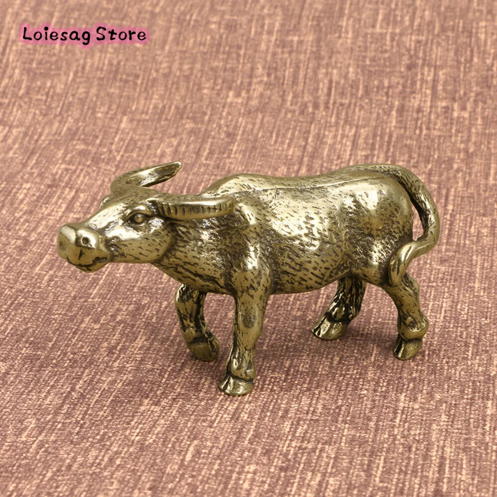 

Brass Solid Year Gift Twelve Zodiac Ox Yellow Copper Decorative Crafts Decoration Bull Spirit Soaring Office And Home